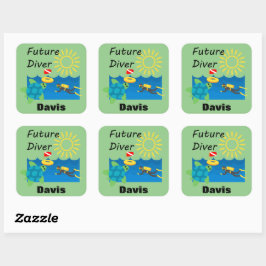 Future Diver Design - Square Stickers