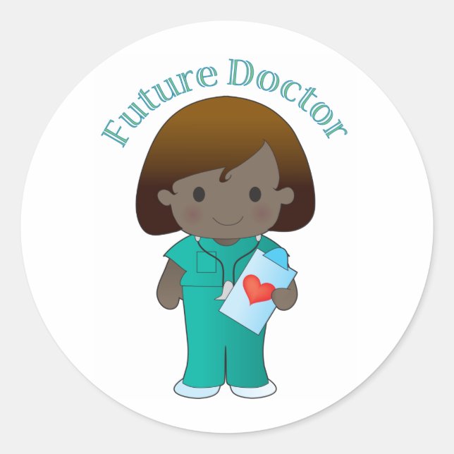 Future Doctor Girl Runder Aufkleber (Vorderseite)