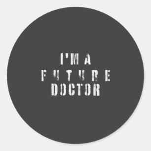 Future Doctor Grunge-Typografie-Design Runder Aufkleber