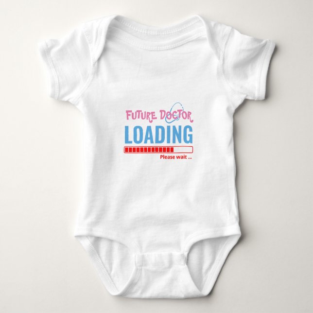 Future Doctor Loading Funny Personalisiert Unisex Baby Strampler (Vorderseite)