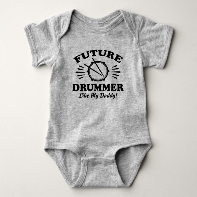 Future Drummer wie mein Vater Baby Strampler (Vorderseite)