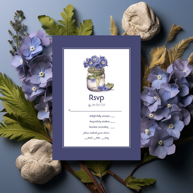 Future Dusk Common Abend Primrose Floral Wedding RSVP Karte (Future Dusk Wedding)