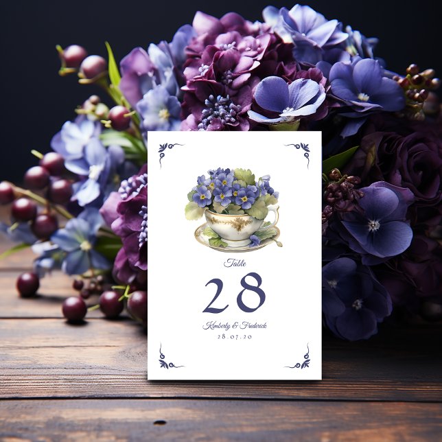 Future Dusk Common Abend Primrose Floral Wedding Tischnummer (Future Dusk Wedding)