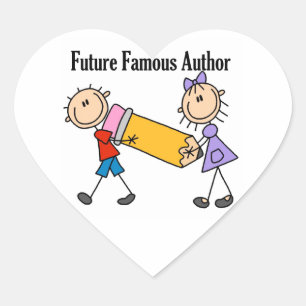 Future Famous Author Herz-Aufkleber