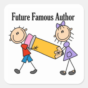 Future Famous Author Quadratischer Aufkleber