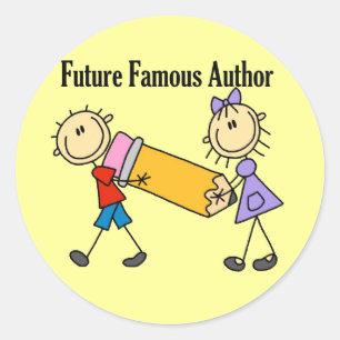 Future Famous Author Runder Aufkleber