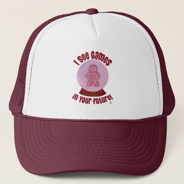 Future Games Crystal Ball Motto Gamer Fun Truckerkappe (Vorderseite)