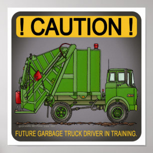 Future Garbour Truck Green Driver Poster Print
