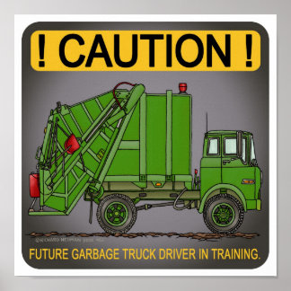 Future Garbour Truck Green Driver Poster Print