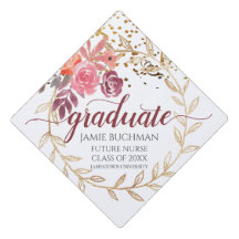 Future Geschlossen Nurse Floral Glitzer Script