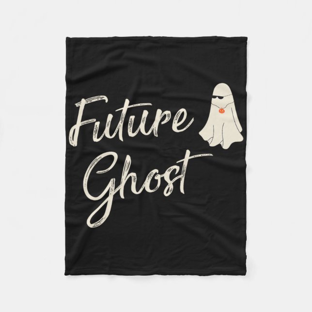 Future Ghost Funny Last Minute Retro Halloween Cos Fleecedecke (Vorderseite)