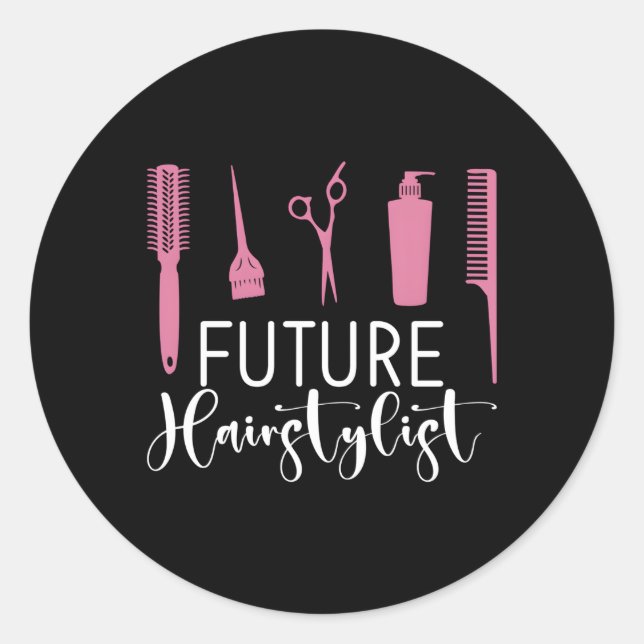 Future Hairstylist Barber Hair Dresser Runder Aufkleber (Vorderseite)