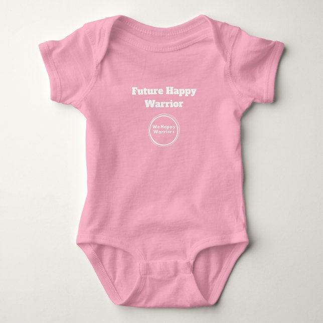 Future Happy Warrior Baby Bodysuit - Pink Strampler (Vorderseite)