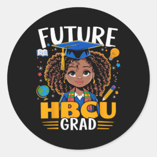 Future Hbcu Grad Black Girl Abschluss Hbcu Runder Aufkleber