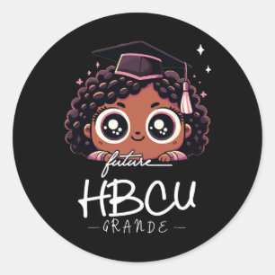 Future Hbcu Grad Black Girl Kids Abschluss Hbcu Runder Aufkleber