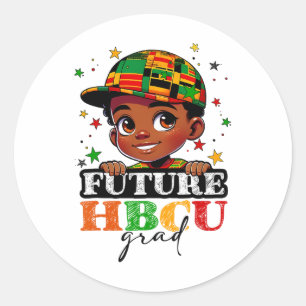 Future Hbcu Grad Black History Boys Kinder Graduat Runder Aufkleber