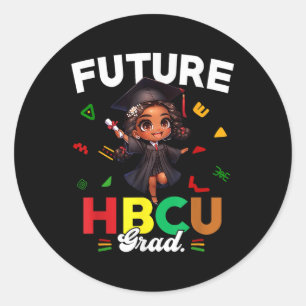 Future Hbcu Grad Black History Montag Schwarze Uni Runder Aufkleber