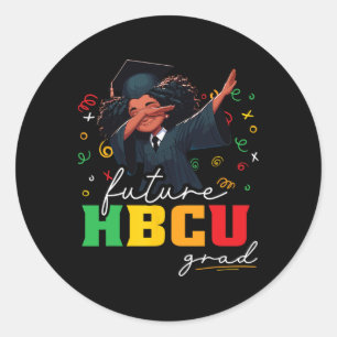 Future Hbcu Grad Shirt Kids - Dabbing Girl Graduat Runder Aufkleber