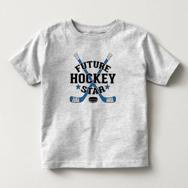 Future Hockey Star Spieler Blue Hockey Sticks Puck Kleinkind T-shirt (Vorderseite)