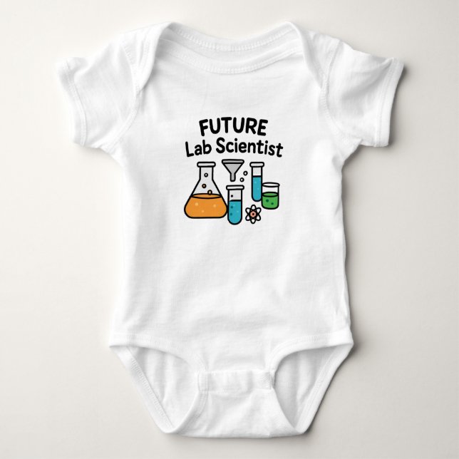 Future Lab Scientist Baby Bodysuit mit Bechern  Strampler (Vorderseite)