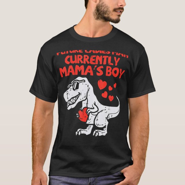 Future Ladies Man Mamas Boy Dino Toddler Boys Vale T-Shirt (Vorderseite)