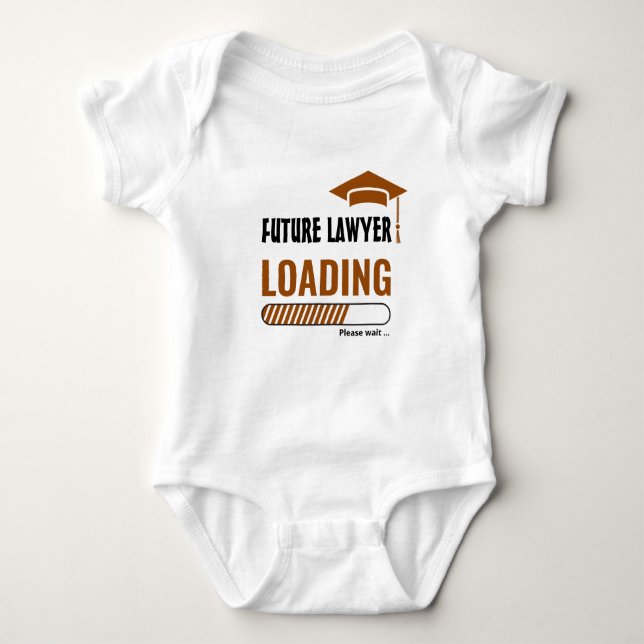 Future Lawyer Loading Trendy Personalisiert Unisex Baby Strampler (Vorderseite)