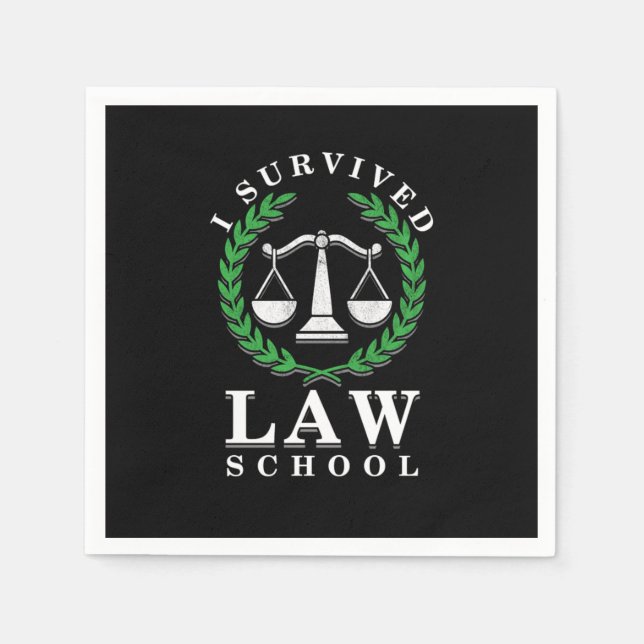 Future Lawyer Students Attorney Gift I Survived La Serviette (Vorderseite)
