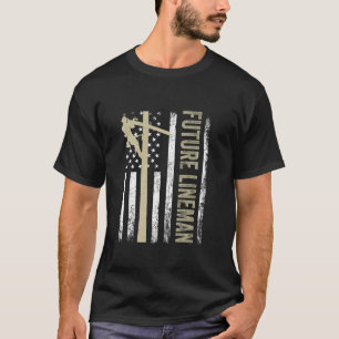 Future Lineman American Flag Electric Cable 4. T-Shirt