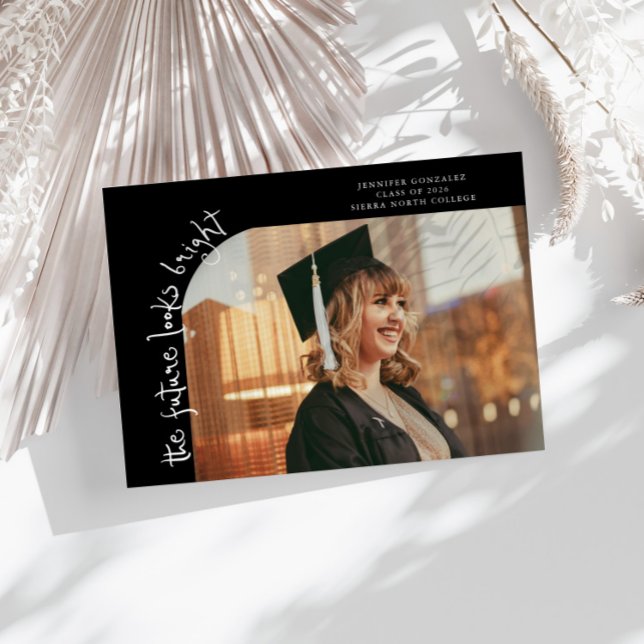 Future Looks Bright Black Curved Photo Ankündigung (Von Creator hochgeladen)