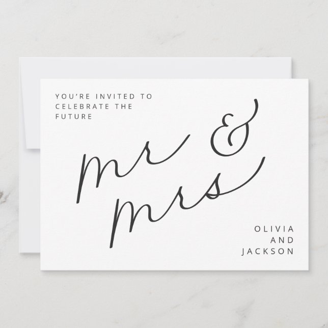 Future M. & Mme Script Photo N/B Save the Date  (Devant)