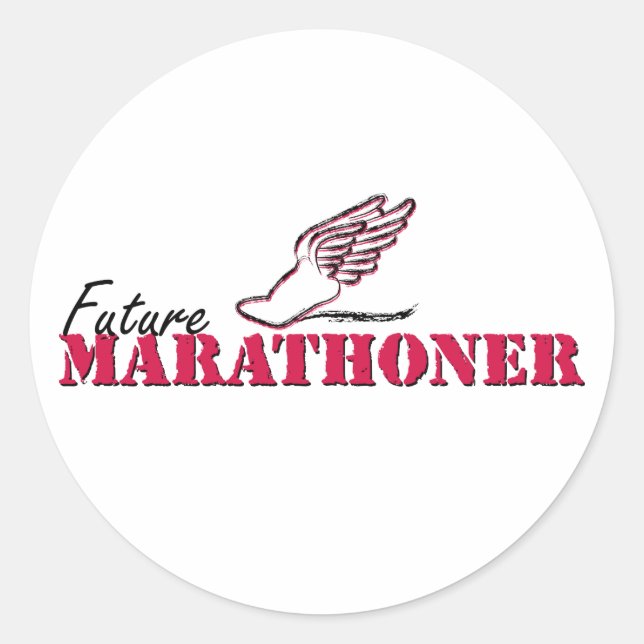 Future Marathoner Runder Aufkleber (Vorderseite)