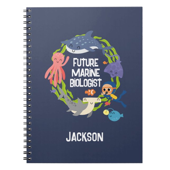 Future Marine Biologe Spiral Notebook Notizblock (Vorderseite)