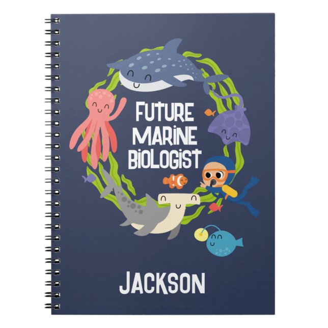 Future Marine Biologe Spiral Notebook Notizblock (Vorderseite)