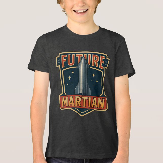 Future Martian Black Basic T - Shirt (Vorderseite)