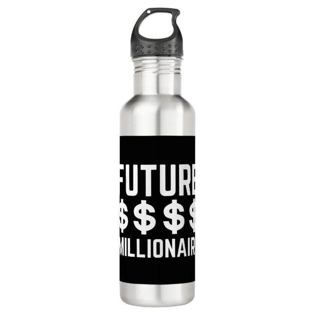 Future Millionaire Edelstahlflasche (Vorderseite)