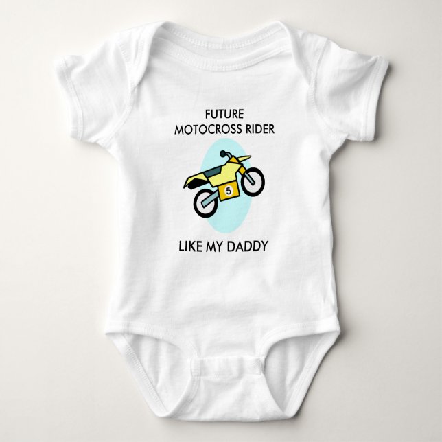 Future Motocross Rider Baby Bodysuit Strampler (Vorderseite)