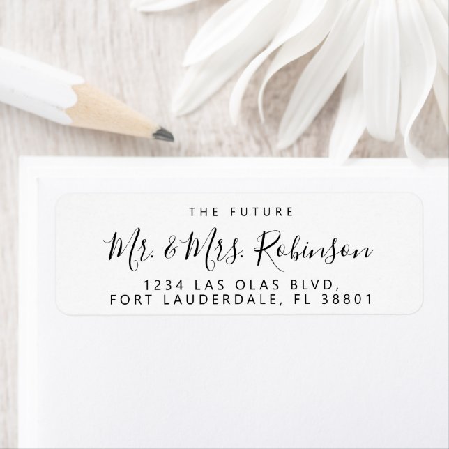 Future Mr. and Mrs. Script Wedding Rücksendeadress (Insitu)