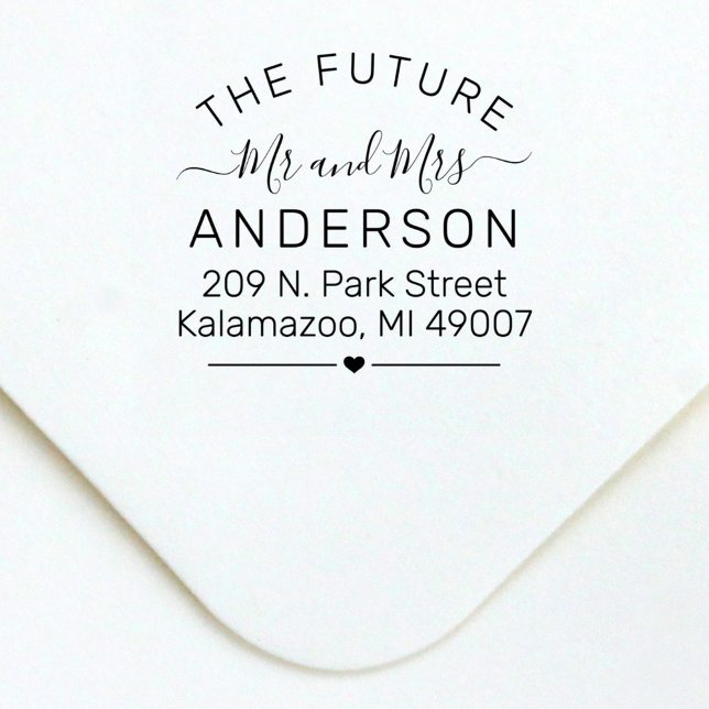 Future Mr. and Mrs. Script Wedding Rücksendeadress Permastempel (Von Creator hochgeladen)