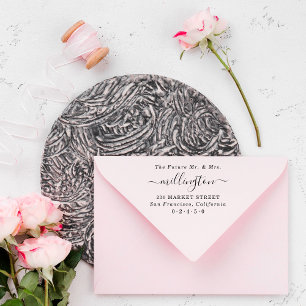 Future Mr. & Mrs. Elegant Script Name Rücksendeadr Permastempel