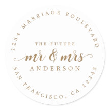 Future Mr. Mrs. Gold Script Rücksendeadresse