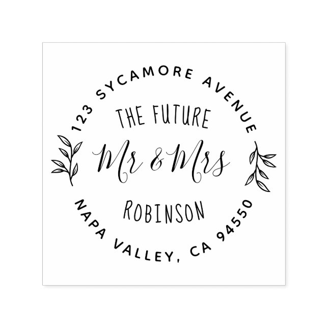 Future Mr. & Mrs. | Rücksendeadresse der Verlobung Permastempel (Design)