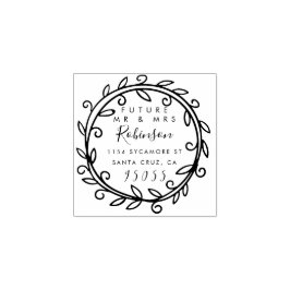 Future Mr. & Mrs. | Rücksendeadresse Niedlicher Sk Gummistempel
