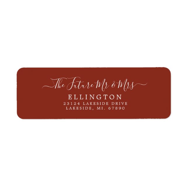 Future Mr. & Mrs. Rust Wedding Return Address Labe (Vorne)