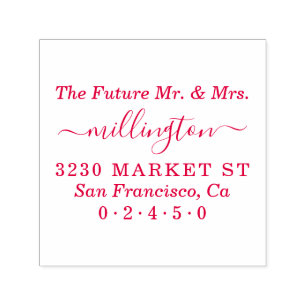 Future Mr. & Mrs. Script Wedding Rücksendeadresse Permastempel