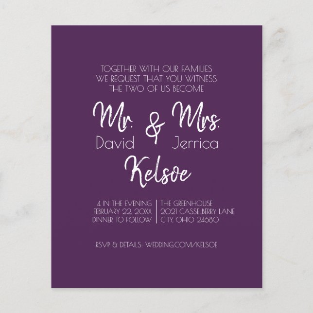 Future Mr. & Mrs. Wedding Invitation Flyer (Vorne)