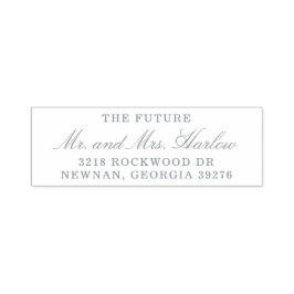 Future Mr. und Mrs. Elegant Wedding Rücksendeadres Permastempel