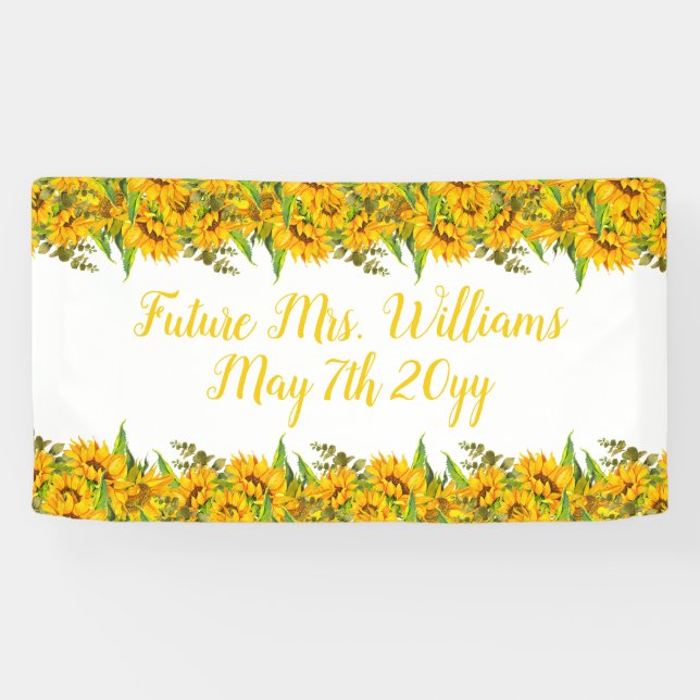 Future Mrs Boho Sunflowers Brautparty Table Banner (Horizontal)