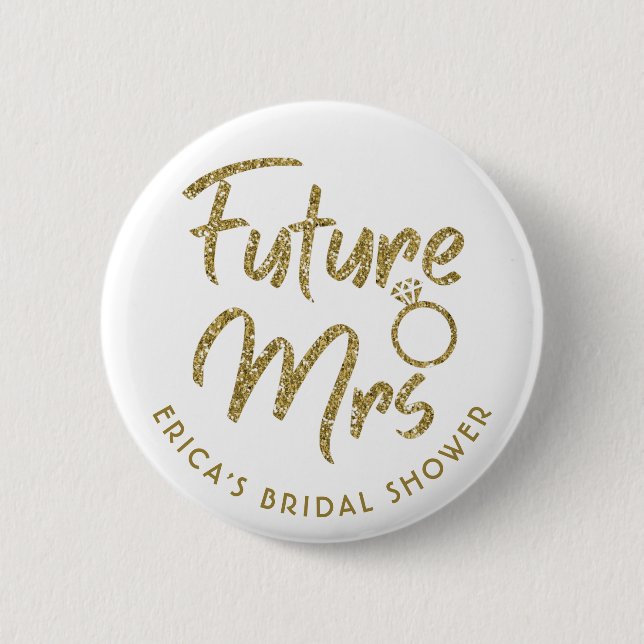 Future mrs Brautparty Button Gold (Vorderseite)