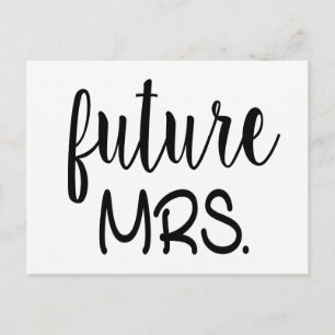 Future Mrs. Brautparty Schwarz-weiß Wedding Einladungspostkarte