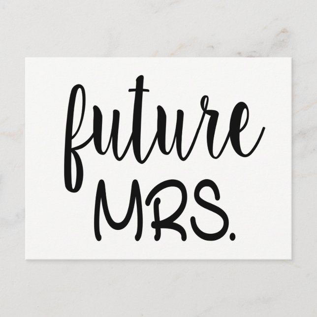 Future Mrs. Brautparty Schwarz-weiß Wedding Einladungspostkarte (Vorderseite)